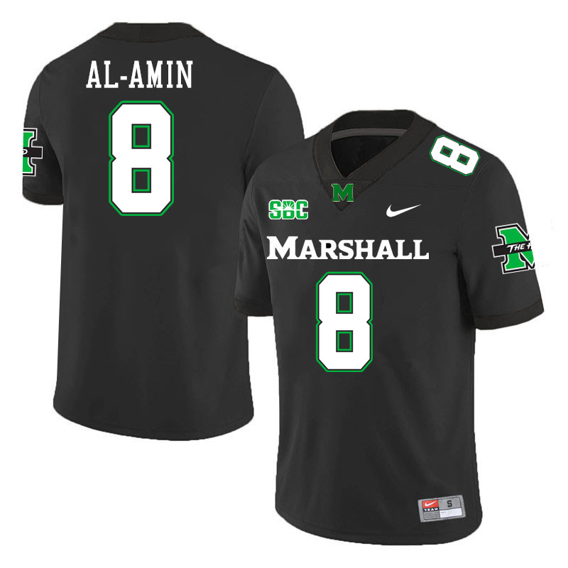 Marshall Thundering Herd #8 Jibreel Al-Amin College Football Jerseys,Uniforms-Black